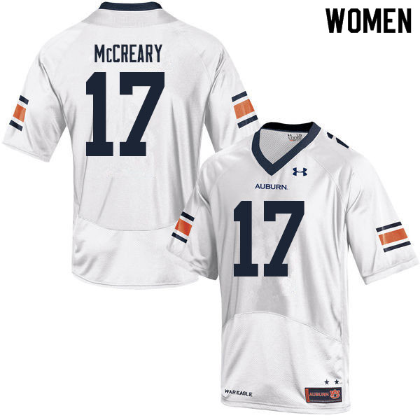 Women #17 Roger McCreary Auburn Tigers College Football Jerseys Sale-White